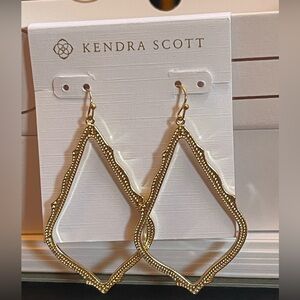 Designer Kendra Scott Large "Sophia" Drop Earrings in Gold